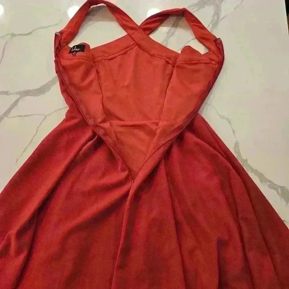 Lulus The Way You Look Tonight Skater Halter Dress Red Womens Size Medium - Picture 6 of 10
